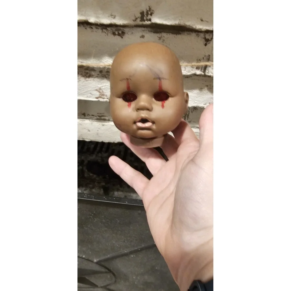 Handmade Creepy Doll Head Halloween Garland Horror Decor Haunted House Prop
